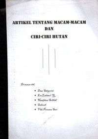 Image of Artikel Tentang Macam -Macam dan Ciri- Ciri Hutan