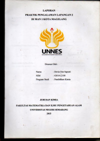 Image of Laporan Praktik Pengalaman Lapangan 2 di MAN 1 Kota Magelang